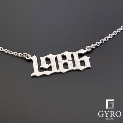 Collar Año gótico plata de ley