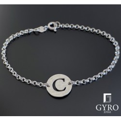 Pulsera inicial plata de ley