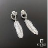 Pendientes pluma plata de ley