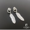 Pendientes pluma plata de ley