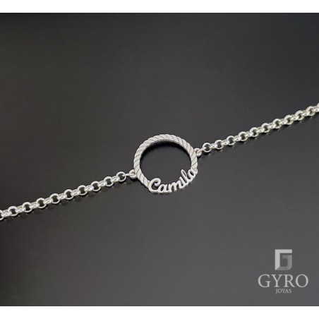 Pulsera Nombre  plata de ley