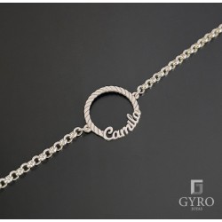 Pulsera Nombre  plata de ley