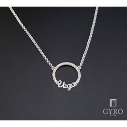 Collar nombre circulo plata de ley