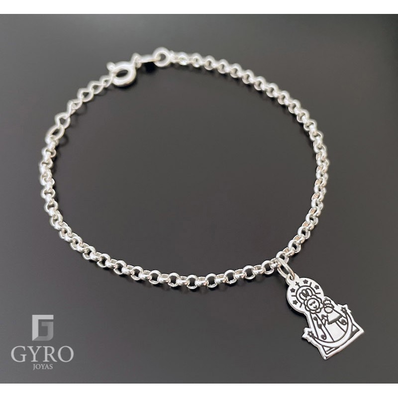 Pulsera Virgen plata de ley