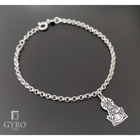 Pulsera Virgen plata de ley