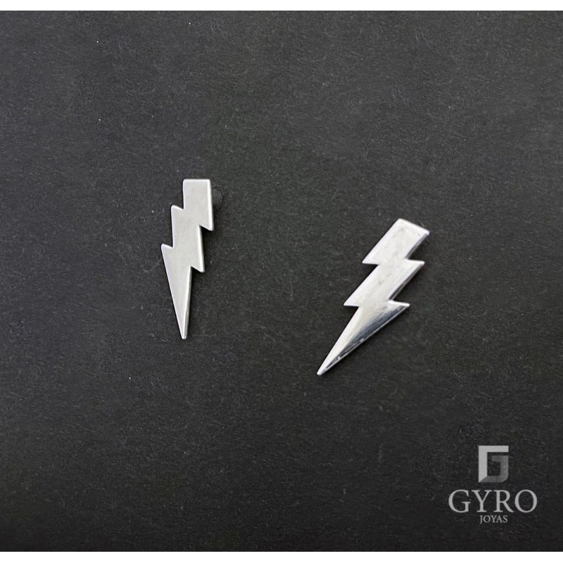 Pendientes rayo plata de ley