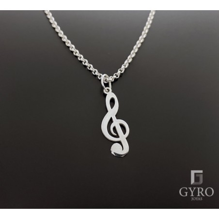 Colgante Clave de sol plata de ley