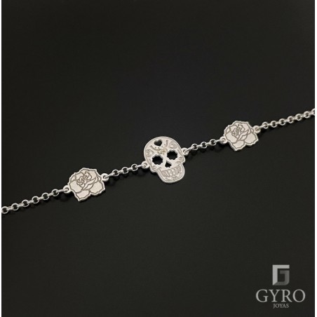 Pulsera calavera Plata de Ley