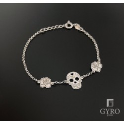 Pulsera calavera Plata de Ley