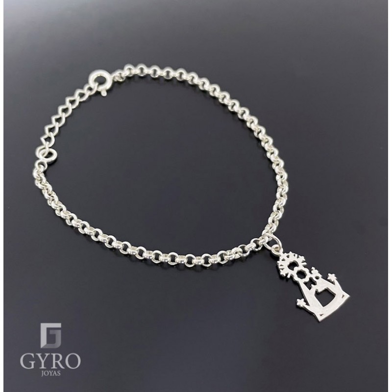 Pulsera silueta Virgen de los Llanos plata de ley