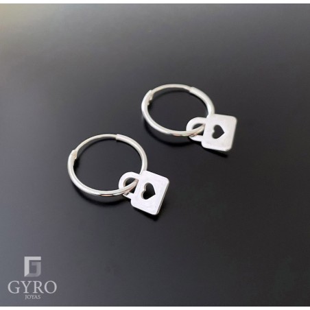 Pendientes candado plata de ley
