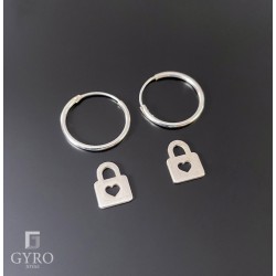 Pendientes candado plata de ley
