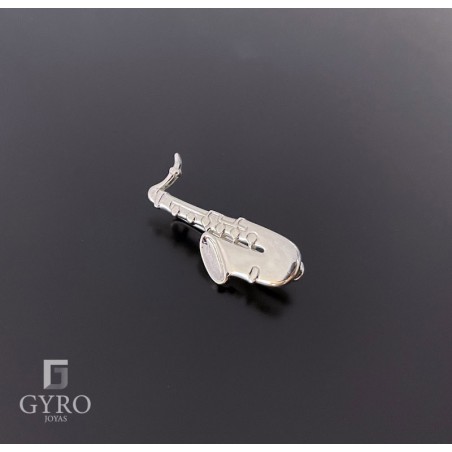 Broche saxofón plata de ley