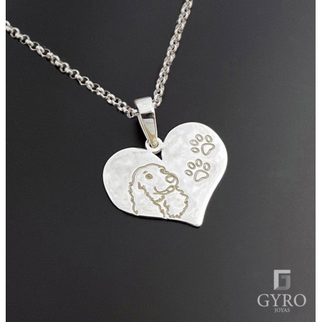 Colgante Corazón perro plata de ley