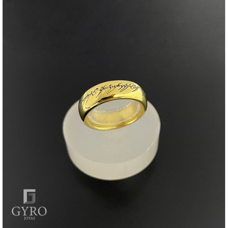 Anillo de poder plata de ley dorada