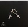 Pendientes cruz con aro plata de ley