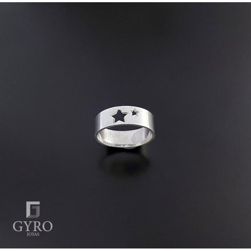 Anillo estrellas plata de ley