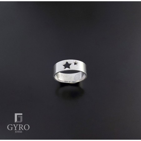 Anillo estrellas plata de ley
