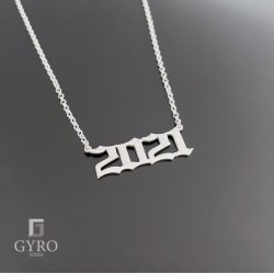 Collar Año gótico plata de ley