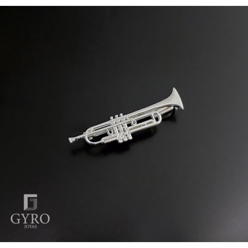 Alfiler Trompeta Plata de Ley
