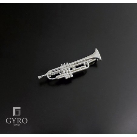 Alfiler Trompeta Plata de Ley