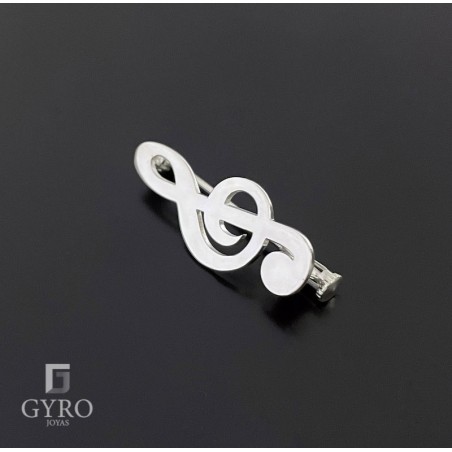 Alfiler Clave de Sol Plata de ley