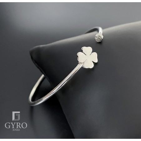 Brazalete Trébol Plata de Ley