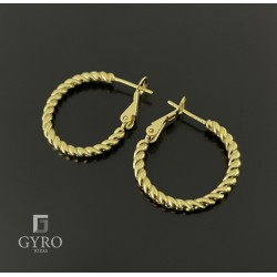 Aros trenzados plata de ley chapada en oro