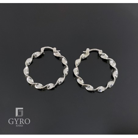 Aros trenzados plata de ley