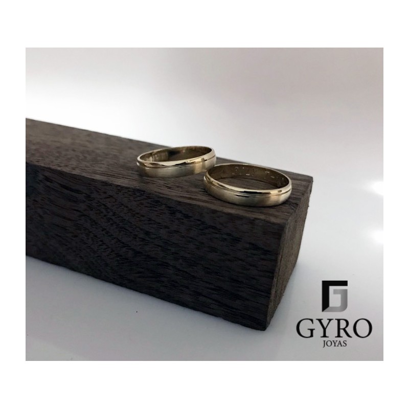 Alianzas mate/brillo oro 18k