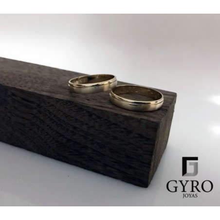 Alianzas mate/brillo oro 18k