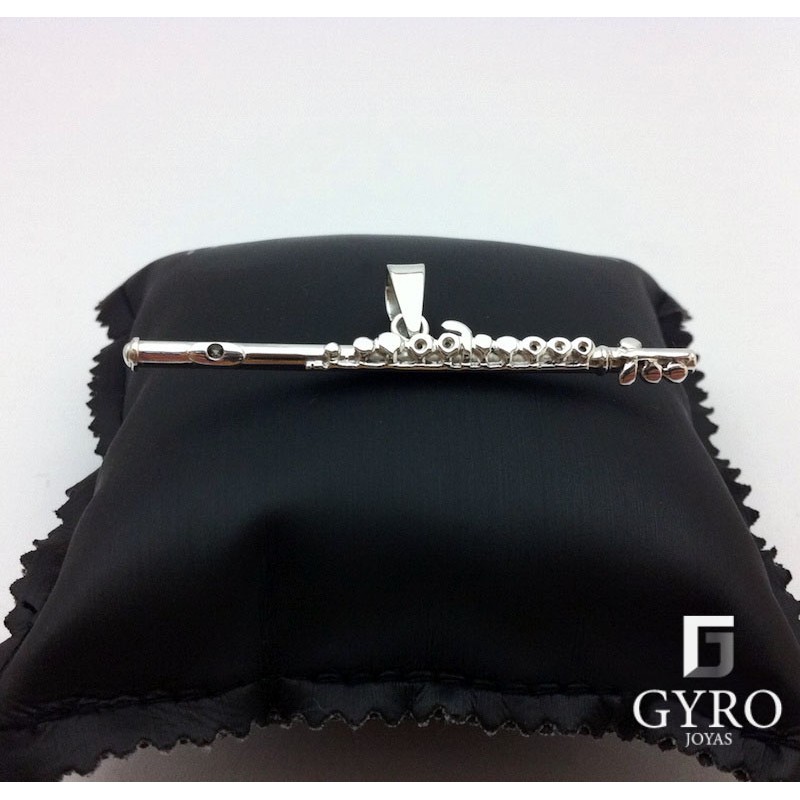 Colgante Flauta travesera plata de ley