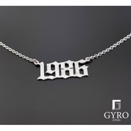 Collar Año gótico plata de ley